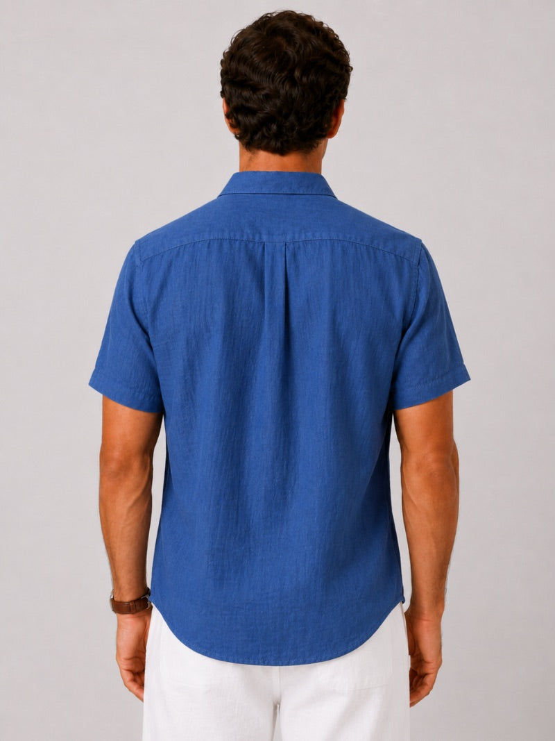 Men’s Linen Short Sleeve Shirt Lightweight Breathable Summer Top for Coastal Casual and Quiet Luxury Style