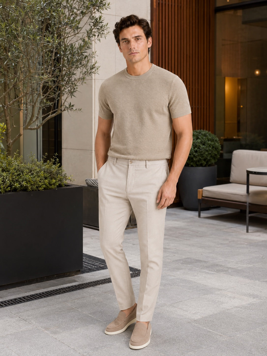 Men’s Knit Crew Neck T-Shirt Breathable Short Sleeve Lightweight Summer Top for Casual Everyday And Vacation Wear