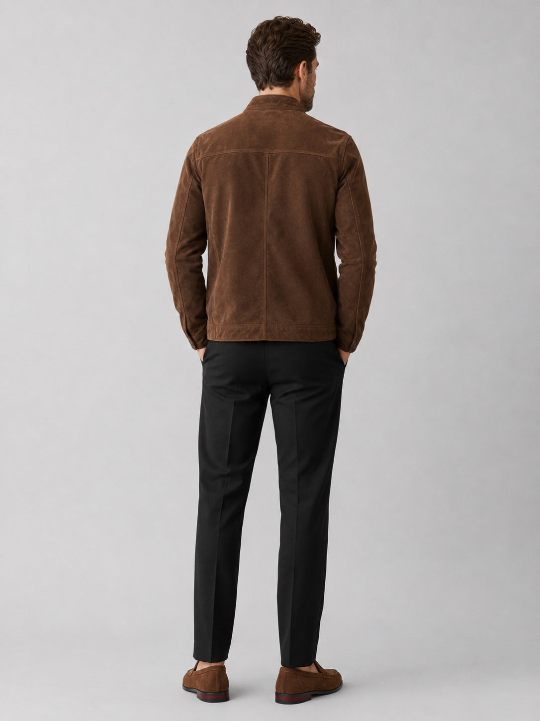 Men’s Suede Chore Jacket Soft Fabric Casual Outerwear Autumn Jacket for Daily Wear, Streetwear and Outdoor Use