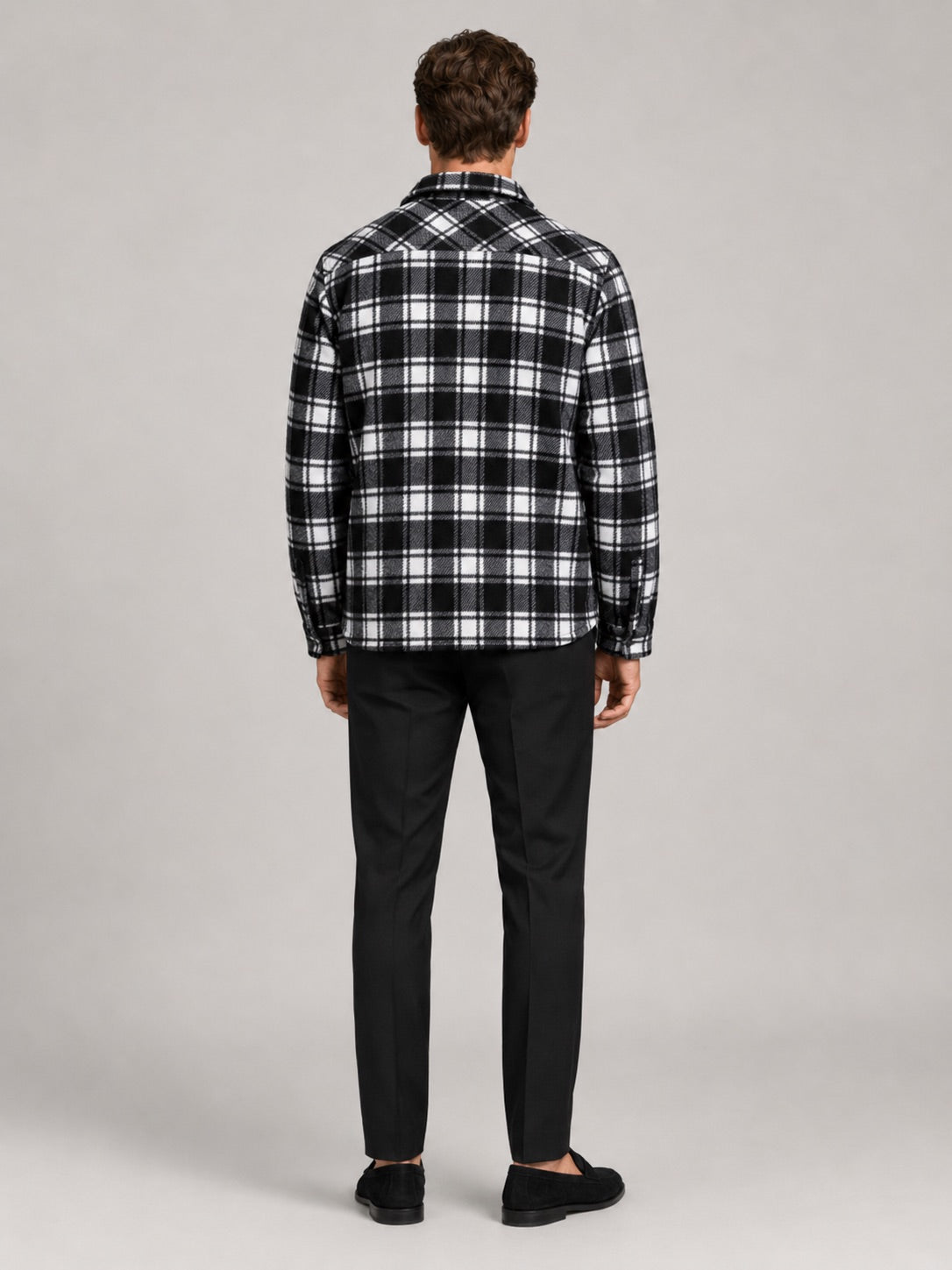 Men’s Quilted Jacket Check Flannel Lined Casual Winter Autumn Jacket for Outdoor and Everyday Wear