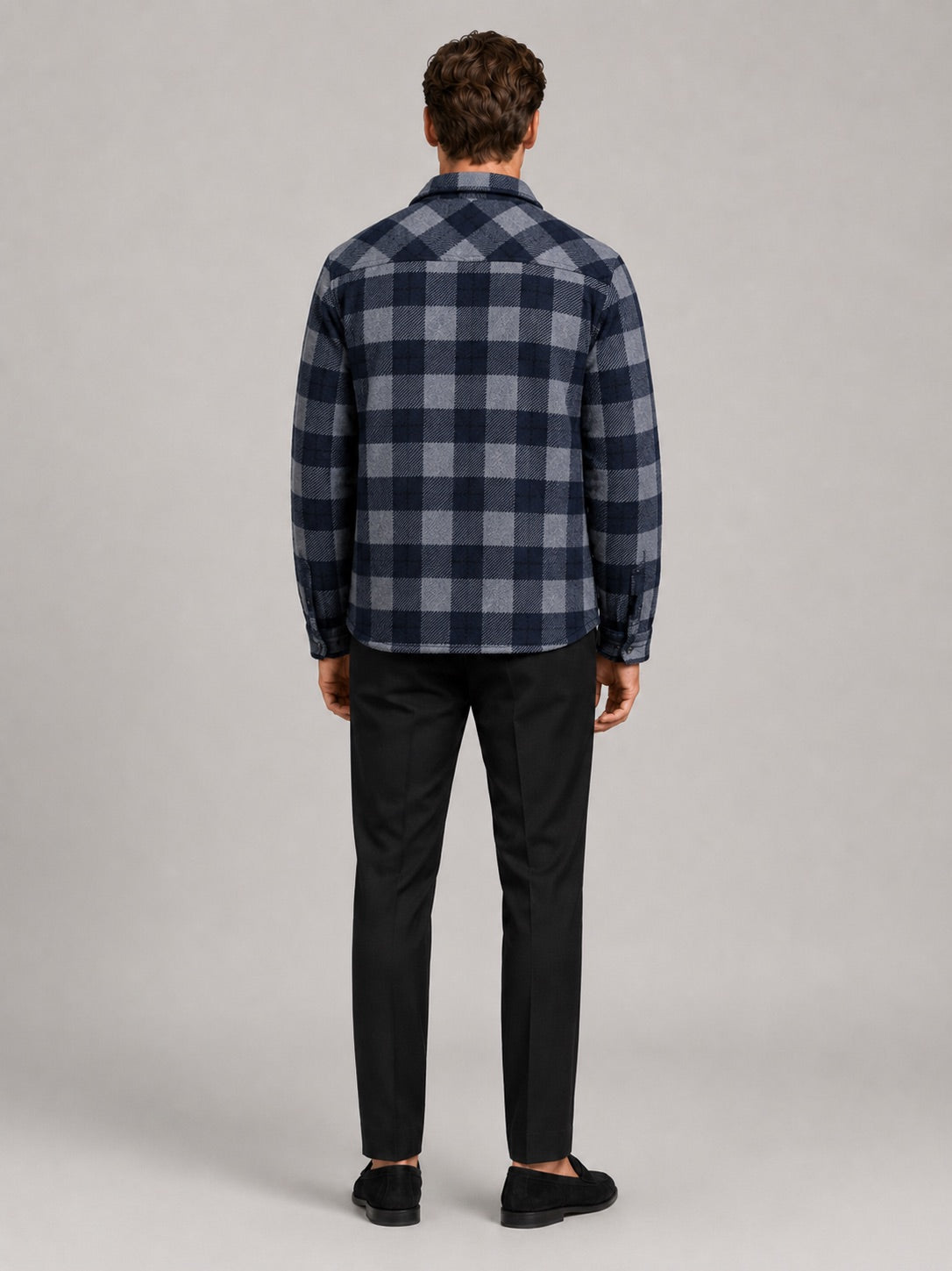 Men’s Quilted Jacket Check Flannel Lined Casual Winter Autumn Jacket for Outdoor and Everyday Wear