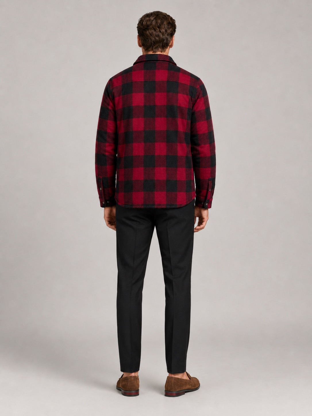 Men’s Quilted Jacket Check Flannel Lined Casual Winter Autumn Jacket for Outdoor and Everyday Wear