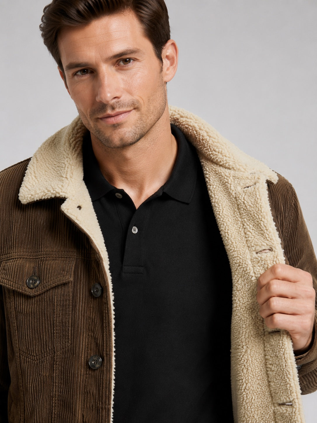 Men’s Corduroy Jacket Cotton Padded Warm Loose Fit Autumn Winter Casual Coat for Everyday and Outdoor Wear