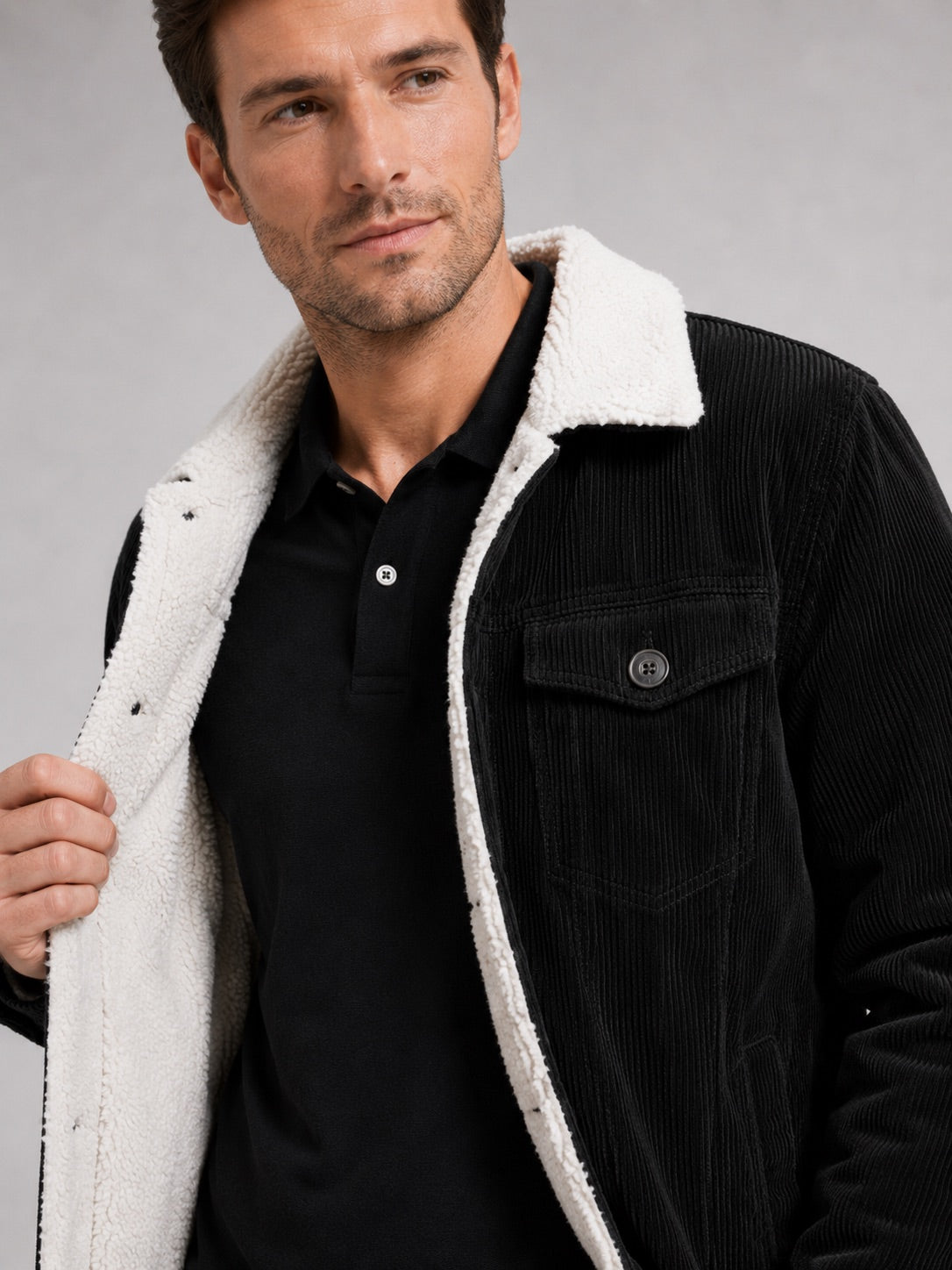 Men’s Corduroy Jacket Cotton Padded Warm Loose Fit Autumn Winter Casual Coat for Everyday and Outdoor Wear