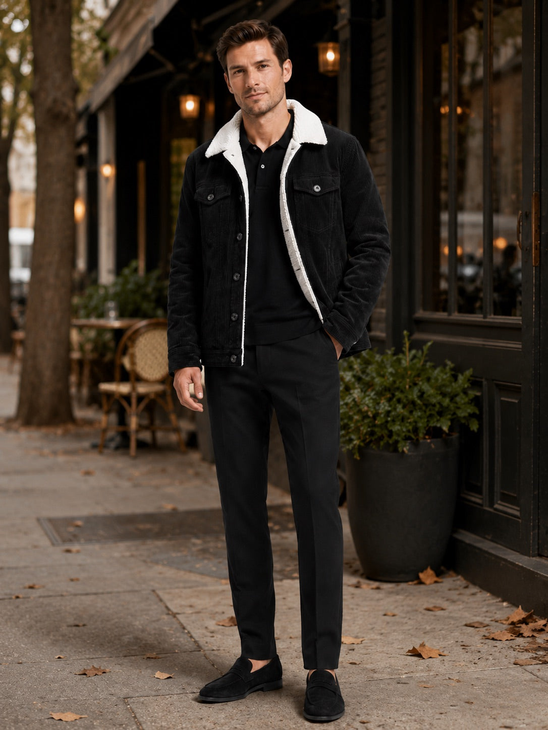 Men’s Corduroy Jacket Cotton Padded Warm Loose Fit Autumn Winter Casual Coat for Everyday and Outdoor Wear