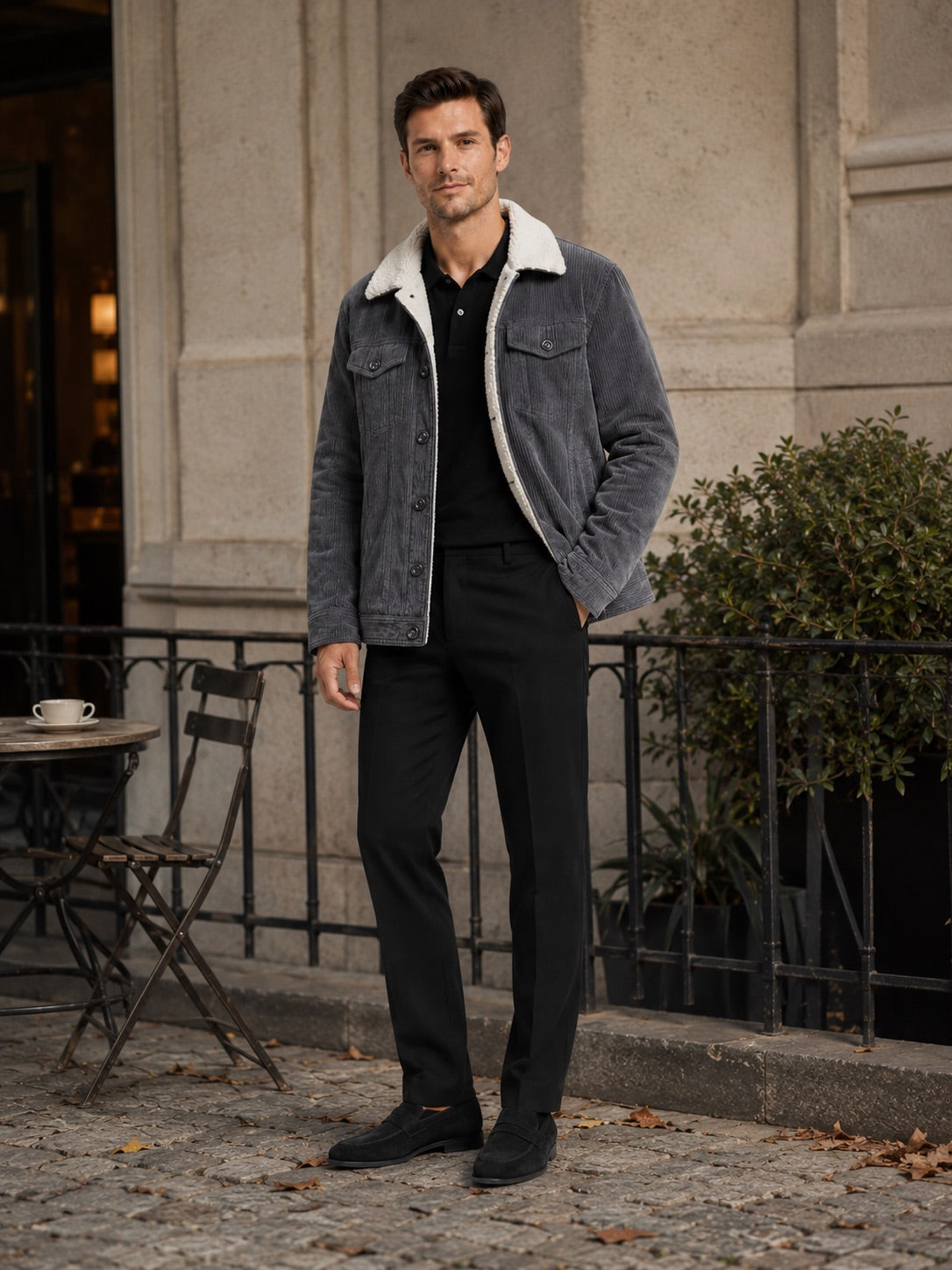 Men’s Corduroy Jacket Cotton Padded Warm Loose Fit Autumn Winter Casual Coat for Everyday and Outdoor Wear