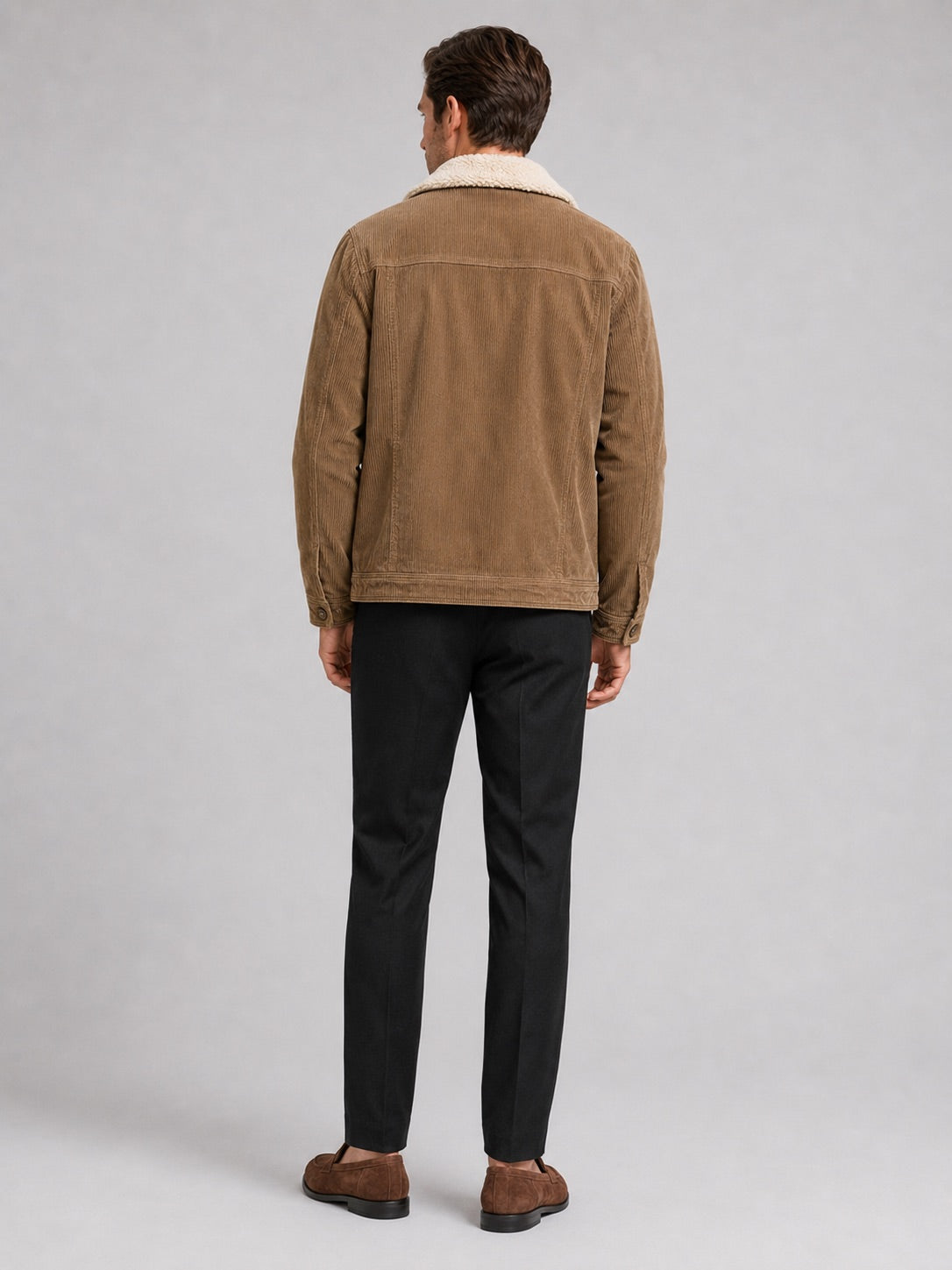 Men’s Corduroy Jacket Cotton Padded Warm Loose Fit Autumn Winter Casual Coat for Everyday and Outdoor Wear