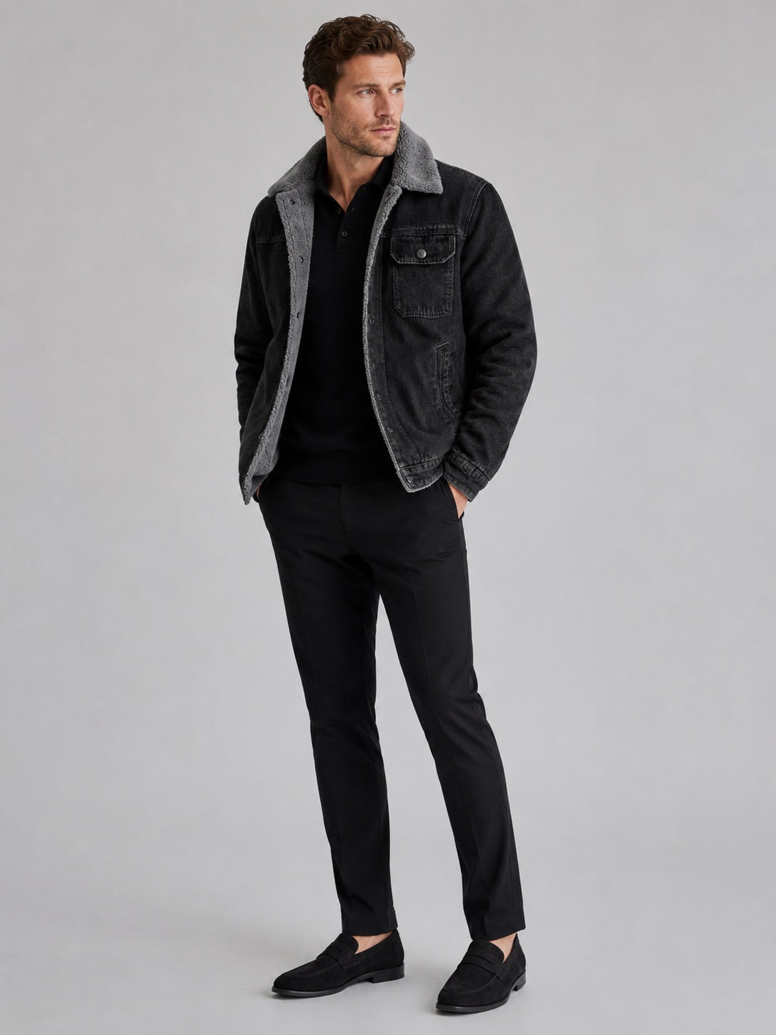 Men’s Fleece Lined Denim Jacket Thick Warm Winter Autumn Jacket for Outdoor and Everyday Wear