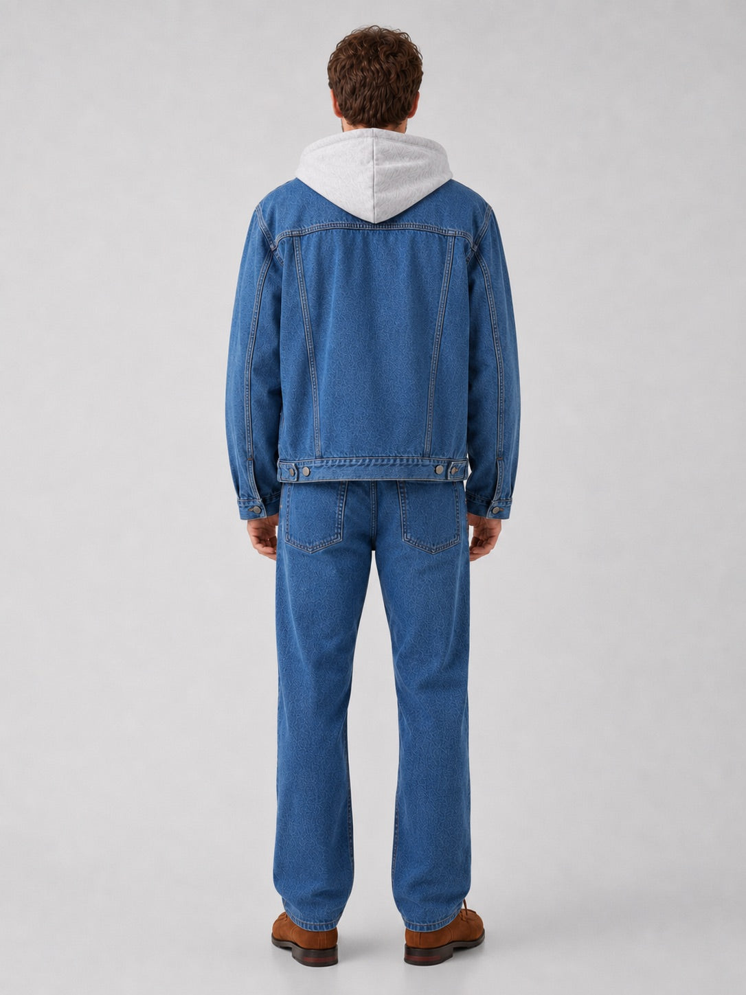 Men’s Hooded Denim Jacket Detachable Hood Loose Fit Winter Autumn Jacket for Streetwear and Everyday Wear