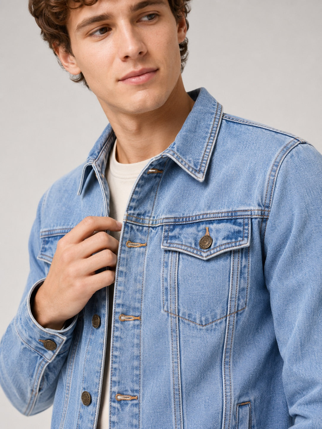 Men’s Denim Jacket Slim Fit Cotton Vintage Autumn Jacket for Everyday and Streetwear Wear