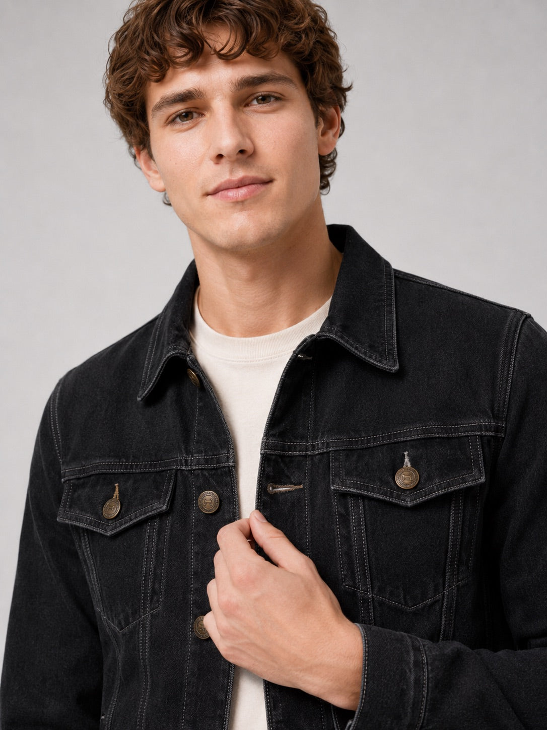 Men’s Denim Jacket Slim Fit Cotton Vintage Autumn Jacket for Everyday and Streetwear Wear