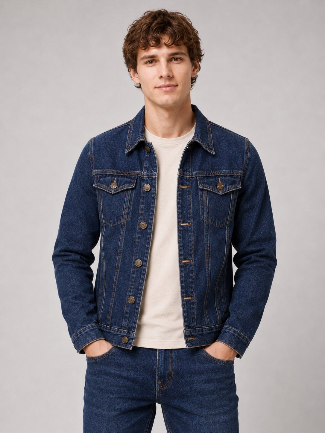 Men’s Denim Jacket Slim Fit Cotton Vintage Autumn Jacket for Everyday and Streetwear Wear