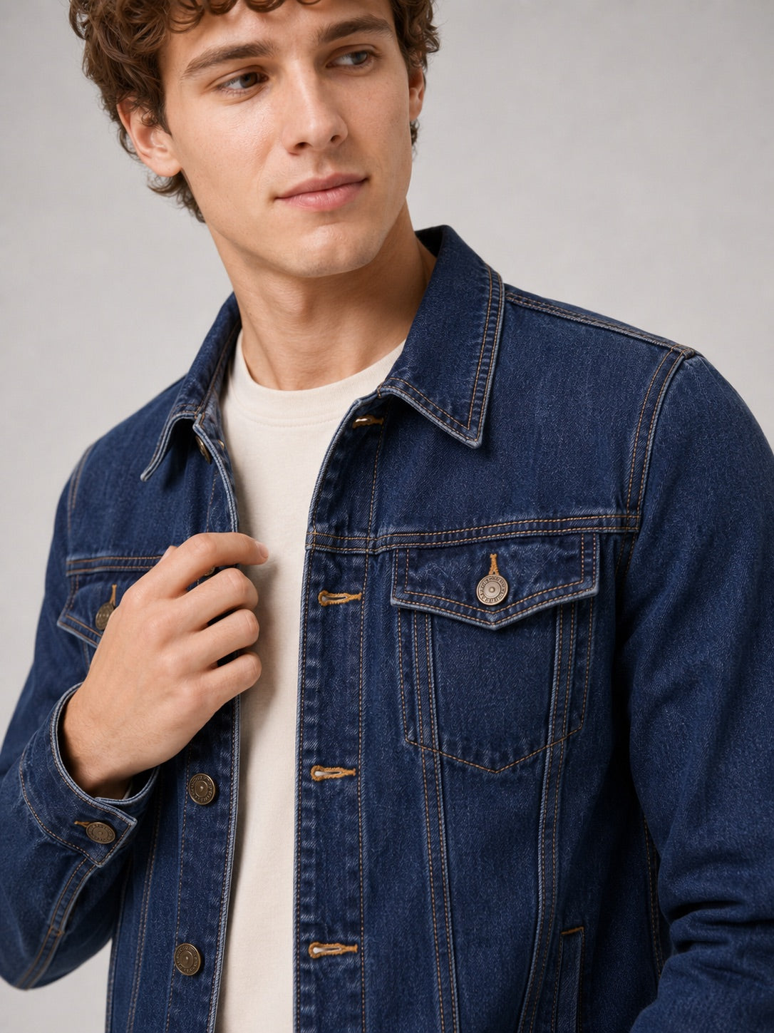 Men’s Denim Jacket Slim Fit Cotton Vintage Autumn Jacket for Everyday and Streetwear Wear