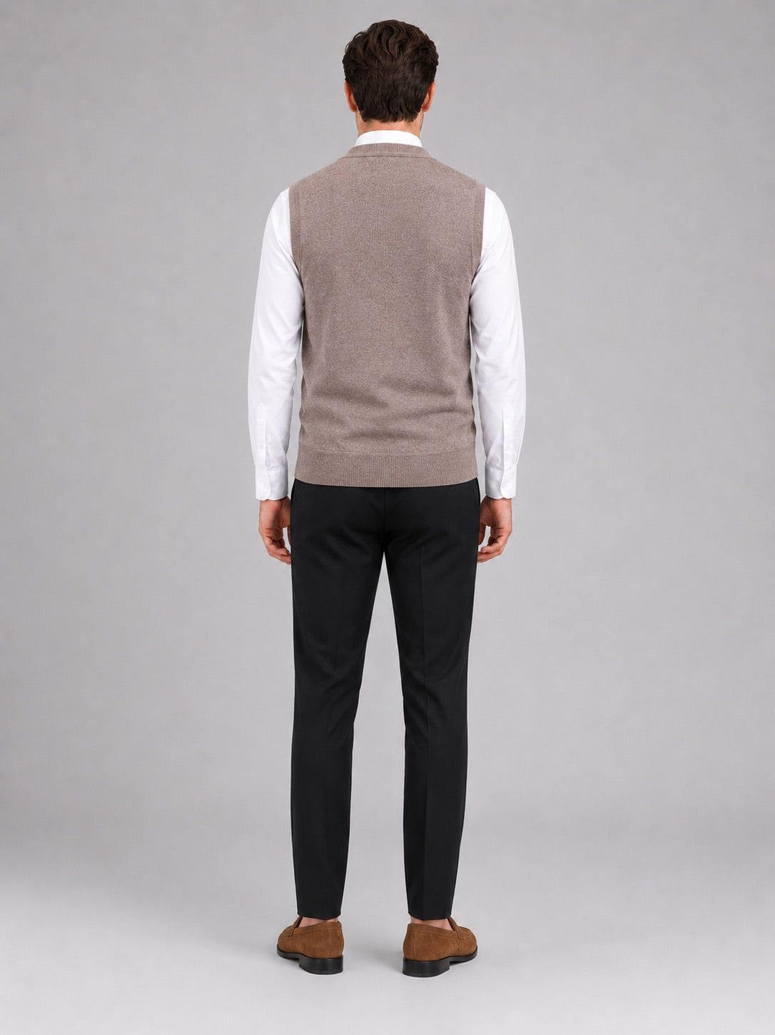 Men’s Fleece Sleeveless Jumper V-Neck Button Front Knit Autumn Winter Layer for Business Casual and Everyday Wear
