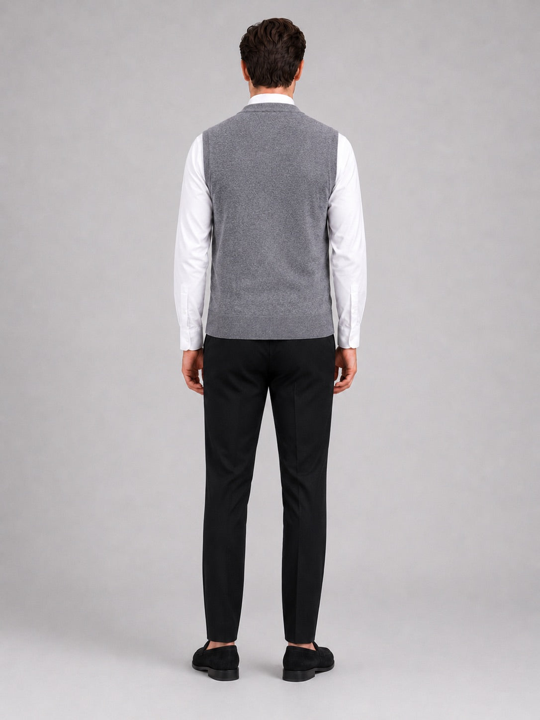 Men’s Fleece Sleeveless Jumper V-Neck Button Front Knit Autumn Winter Layer for Business Casual and Everyday Wear