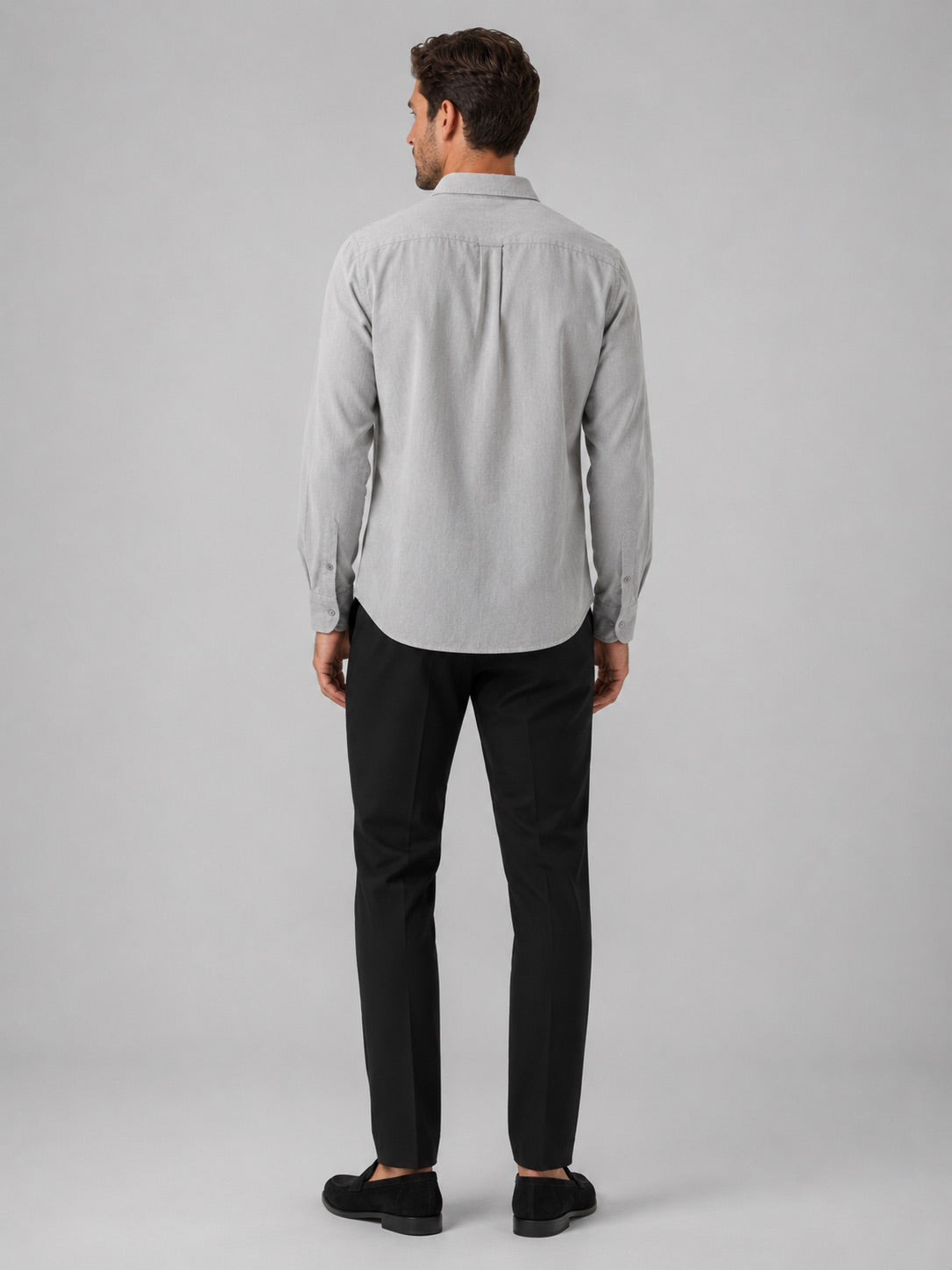 Men’s Button-Down Long Sleeve Shirt Solid Colour Summer Casual Top for Vacation and Everyday Wear
