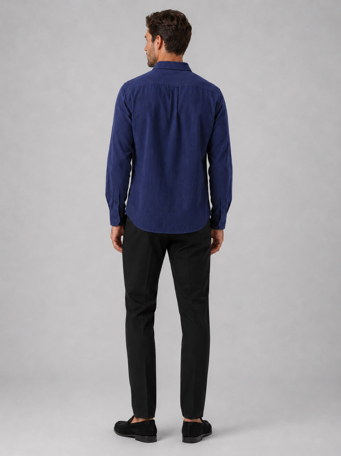 Men’s Button-Down Long Sleeve Shirt Solid Colour Summer Casual Top for Vacation and Everyday Wear