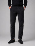 Men’s Corduroy Trousers Stretch Mid-Rise Thick Autumn Winter Casual Trousers for Business Casual and Everyday Wear