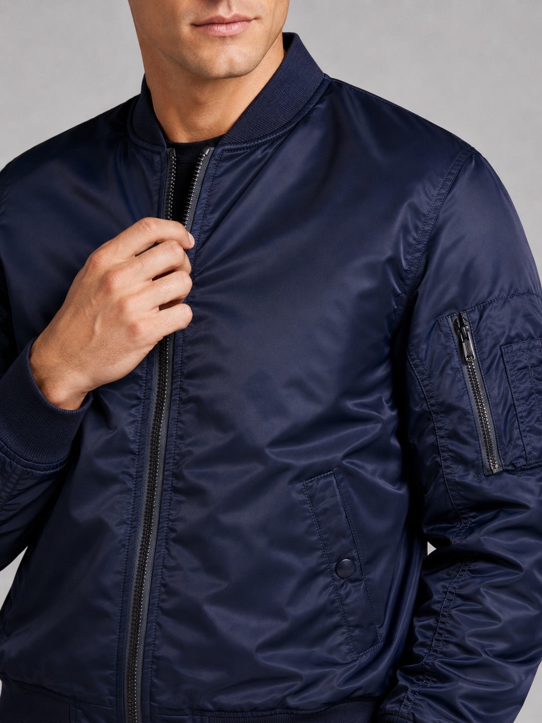 Men’s Bomber Autumn Jacket Windbreaker Zip-Up Flight Coat Autumn Casual Outerwear for Everyday and Streetwear Wear