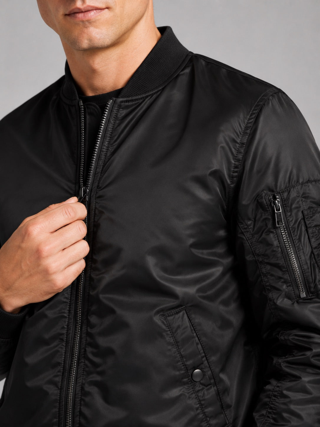 Men’s Bomber Autumn Jacket Windbreaker Zip-Up Flight Coat Autumn Casual Outerwear for Everyday and Streetwear Wear