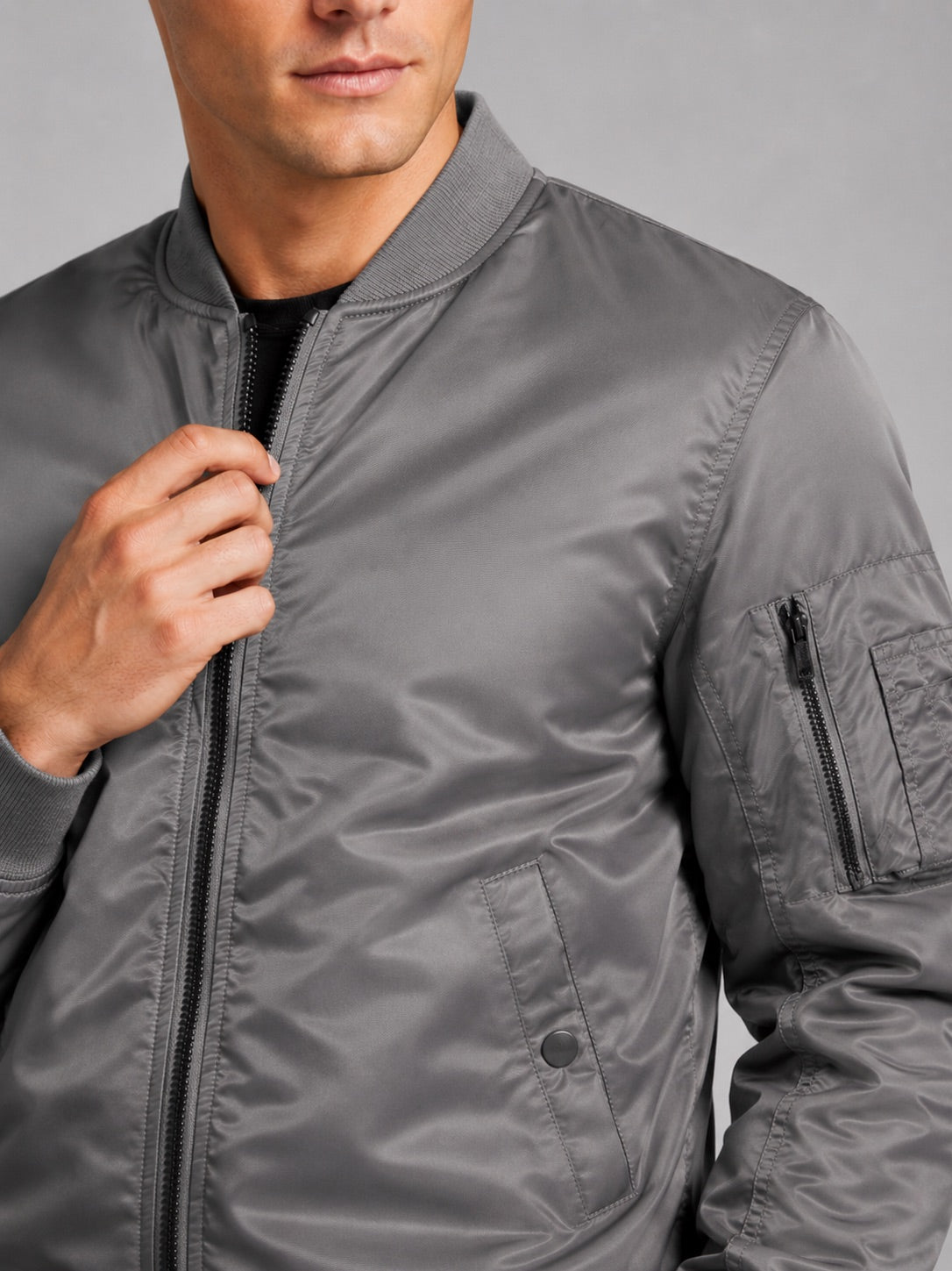 Men’s Bomber Autumn Jacket Windbreaker Zip-Up Flight Coat Autumn Casual Outerwear for Everyday and Streetwear Wear