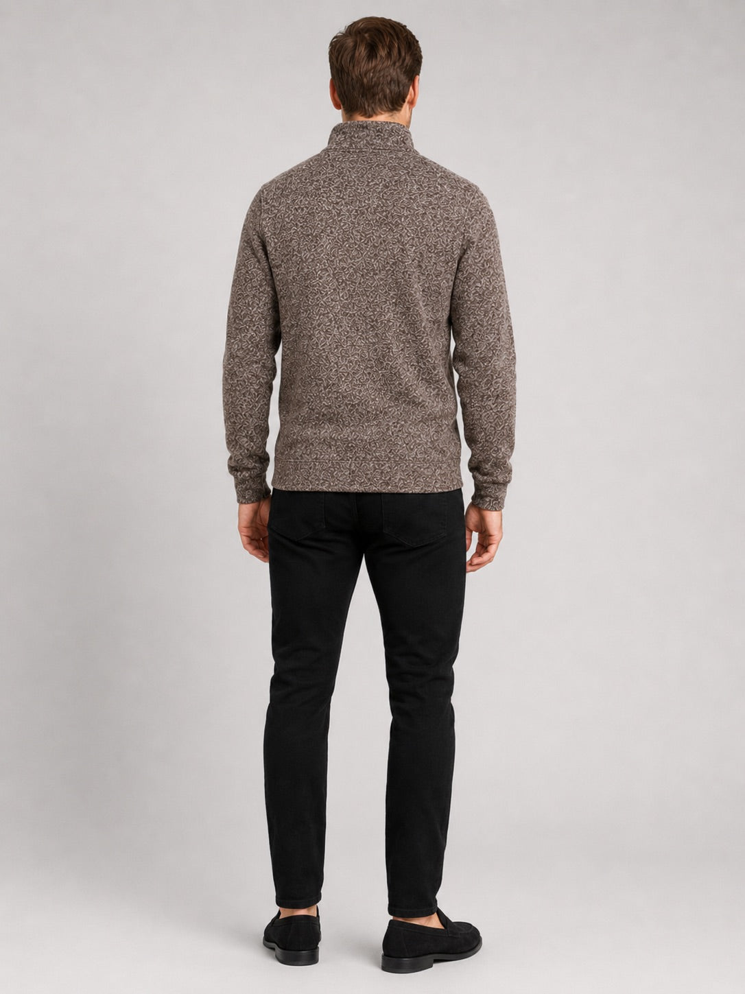 Men’s Quarter Zip Jumper Stand Collar Long Sleeve Autumn Pullover for Casual Sportswear and Everyday Wear