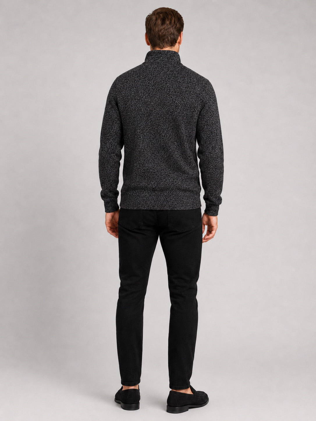 Men’s Quarter Zip Jumper Stand Collar Long Sleeve Autumn Pullover for Casual Sportswear and Everyday Wear