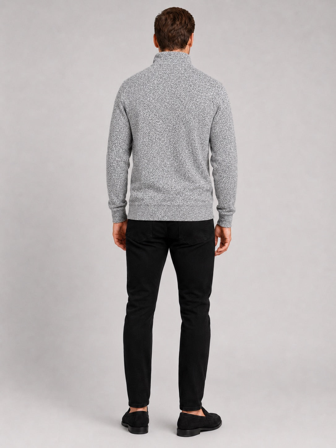 Men’s Quarter Zip Jumper Stand Collar Long Sleeve Autumn Pullover for Casual Sportswear and Everyday Wear