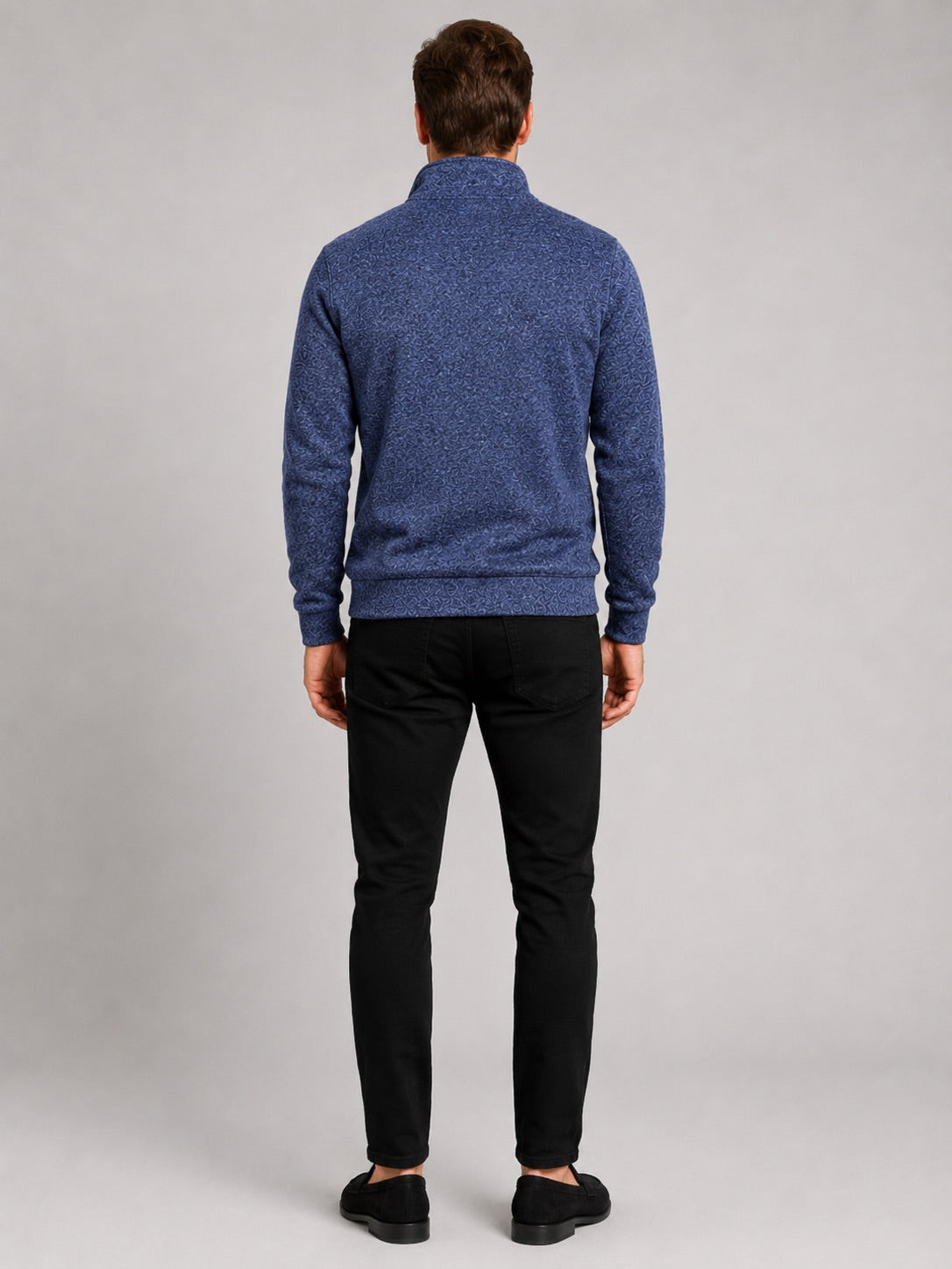 Men’s Quarter Zip Jumper Stand Collar Long Sleeve Autumn Pullover for Casual Sportswear and Everyday Wear