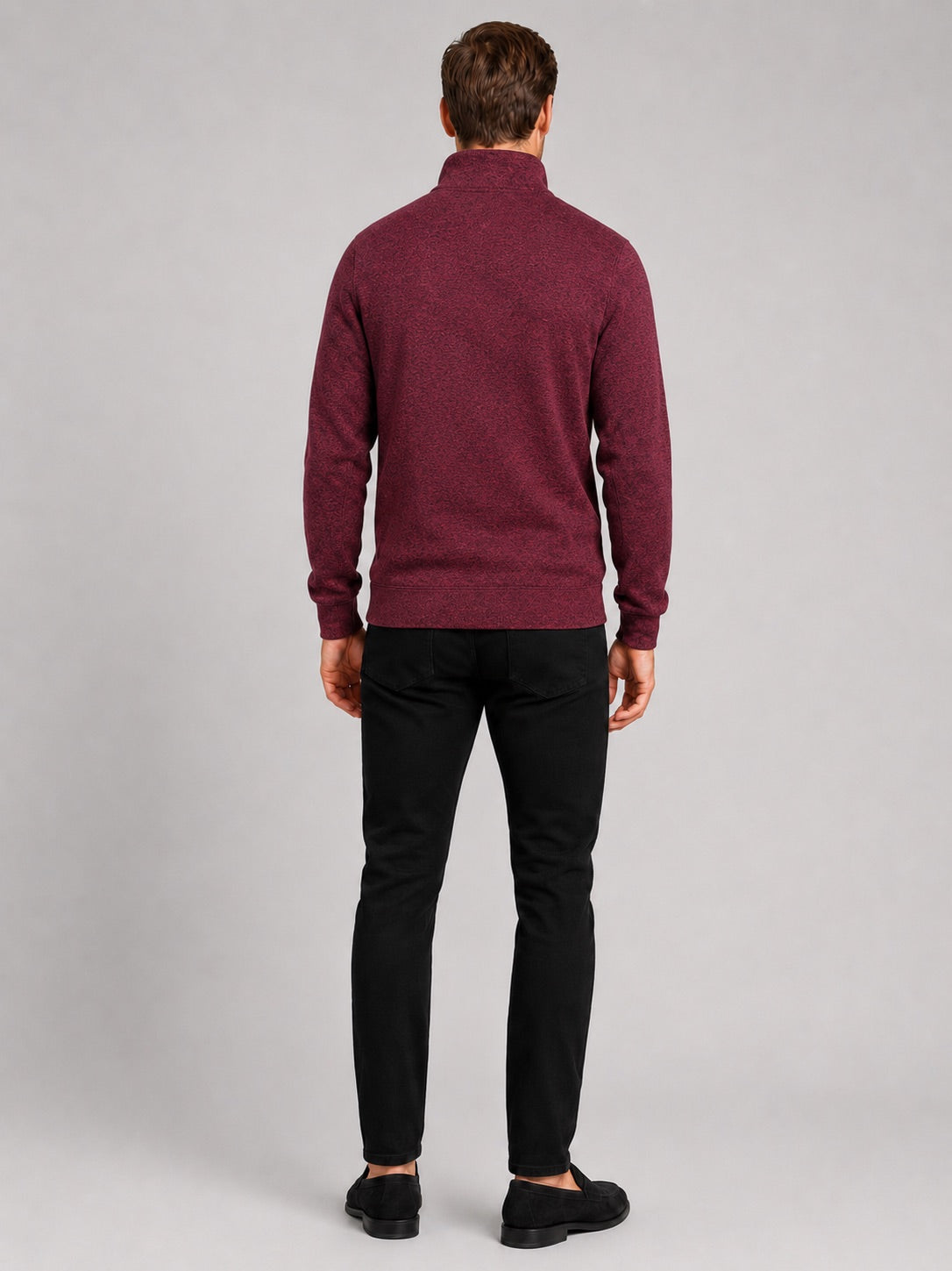 Men’s Quarter Zip Jumper Stand Collar Long Sleeve Autumn Pullover for Casual Sportswear and Everyday Wear
