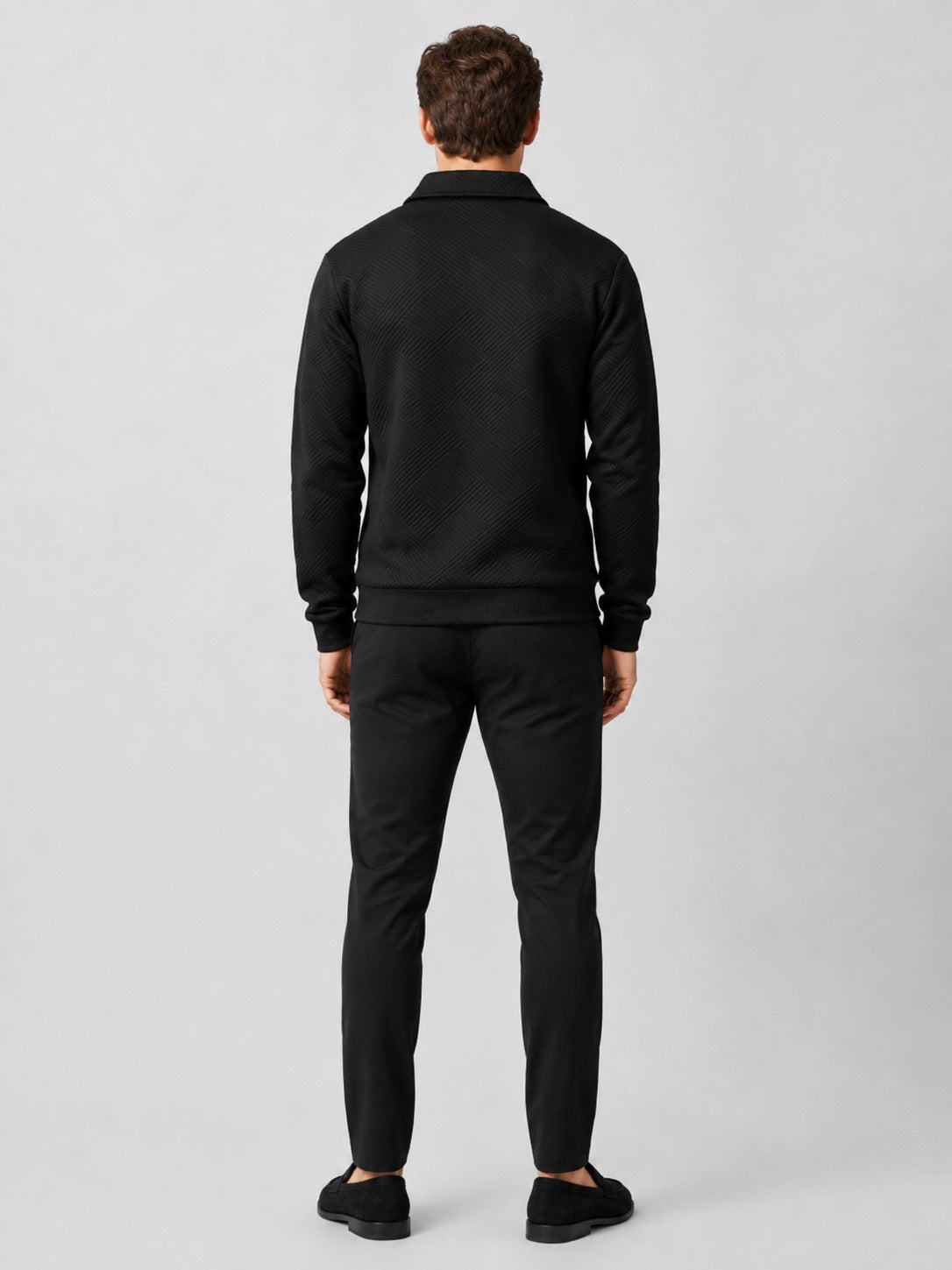 Men’s Quarter Zip Jumper Long Sleeve Solid Colour Autumn Pullover for Outdoor and Everyday Wear