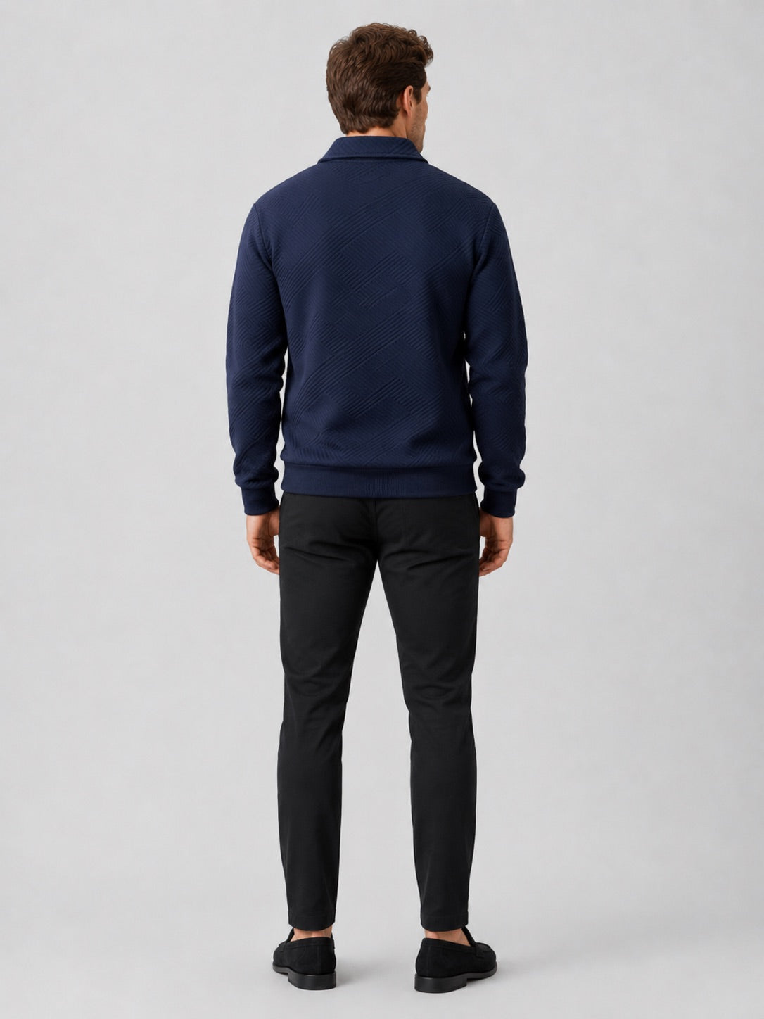 Men’s Quarter Zip Jumper Long Sleeve Solid Colour Autumn Pullover for Outdoor and Everyday Wear