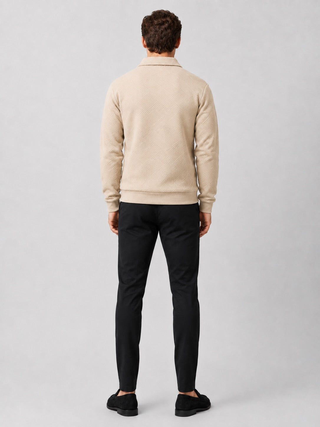 Men’s Quarter Zip Jumper Long Sleeve Solid Colour Autumn Pullover for Outdoor and Everyday Wear
