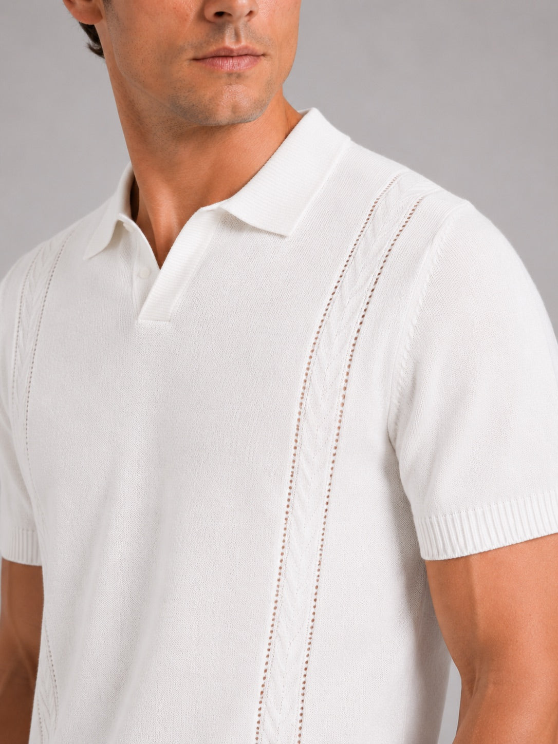 Men’s Knit Polo Shirt Short Sleeve Breathable Lightweight Summer Polo for Vacation and Casual Wear