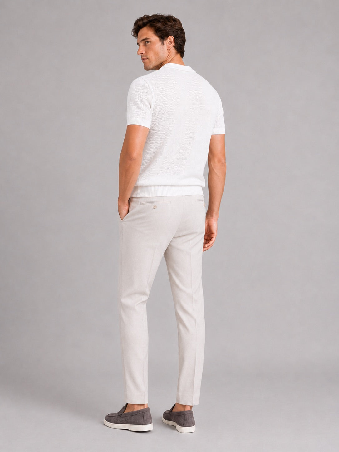 Men’s Knit Polo Shirt Short Sleeve Breathable Lightweight Summer Polo for Vacation and Casual Wear