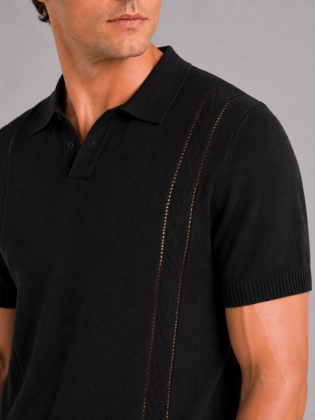 Men’s Knit Polo Shirt Short Sleeve Breathable Lightweight Summer Polo for Vacation and Casual Wear