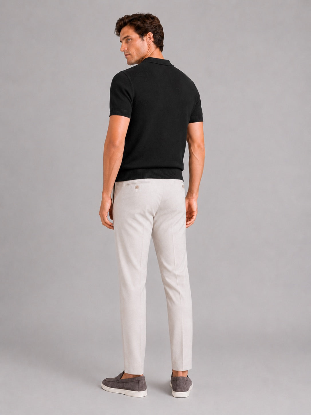 Men’s Knit Polo Shirt Short Sleeve Breathable Lightweight Summer Polo for Vacation and Casual Wear