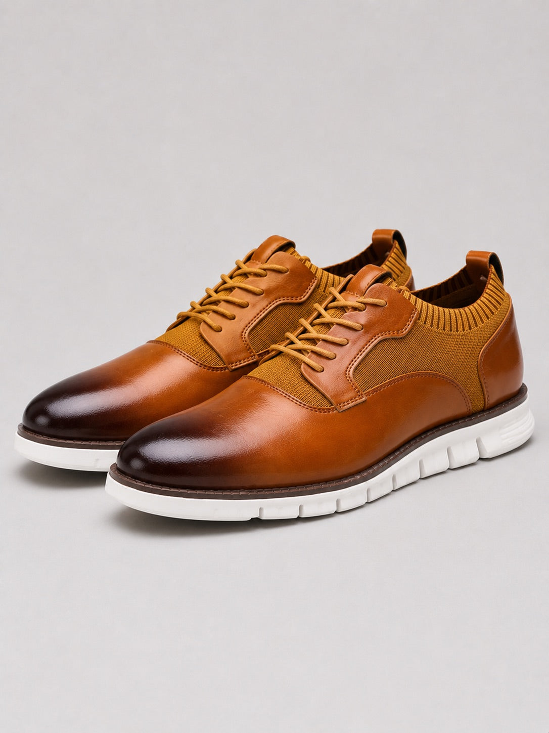 Men’s Comfort Dress Shoes Lace-Up Round Toe Non-Slip Casual Business Shoes for Office and Everyday Wear