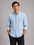 Men’s Denim Shirt Long Sleeve Button-Down Casual Summer Spring Autumn Shirt for Everyday Wear