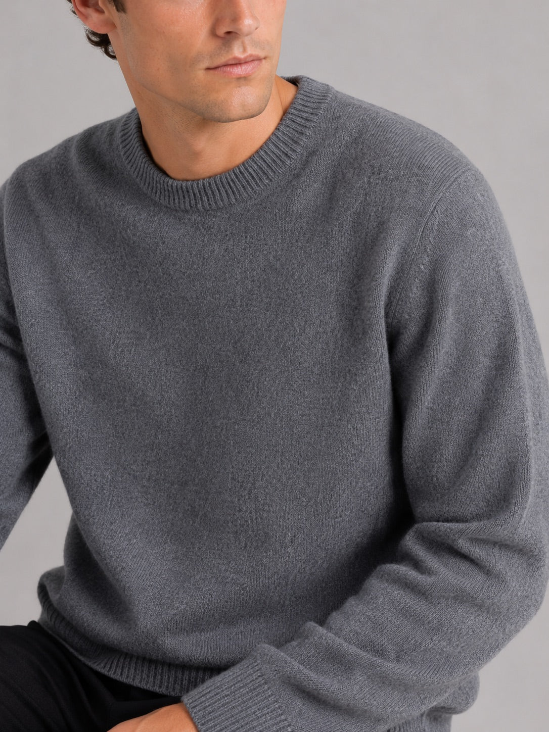 Men’s Crewneck Jumper Loose Fit Knit Pullover Autumn Winter Casual Top for Everyday Wear