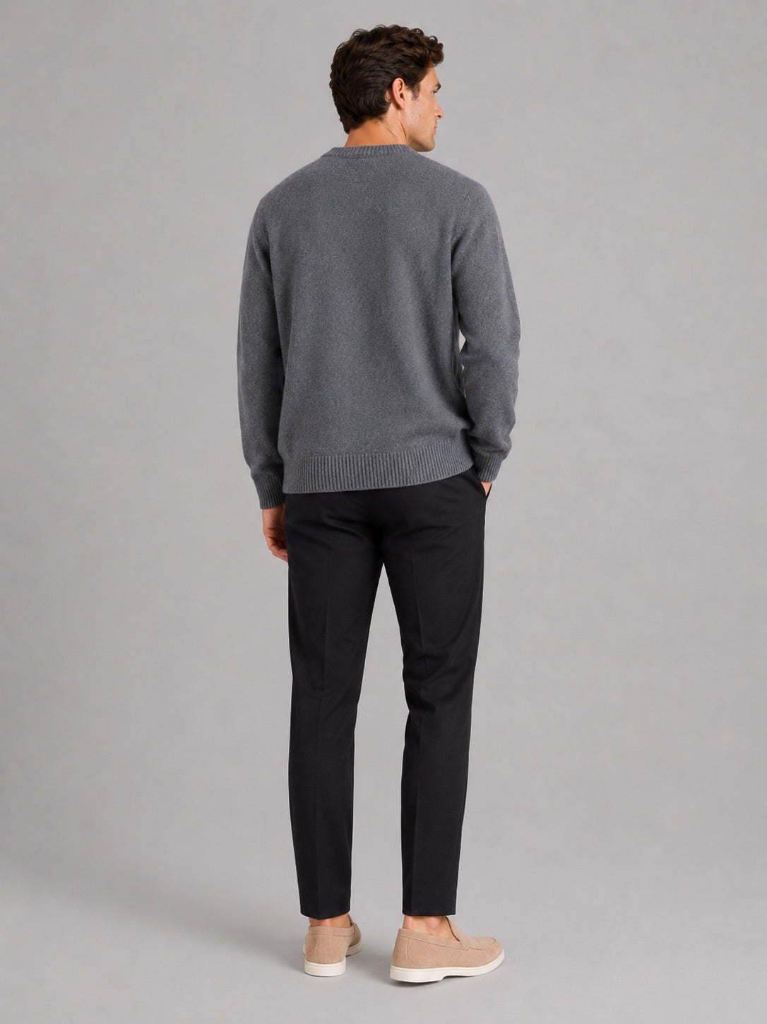 Men’s Crewneck Jumper Loose Fit Knit Pullover Autumn Winter Casual Top for Everyday Wear