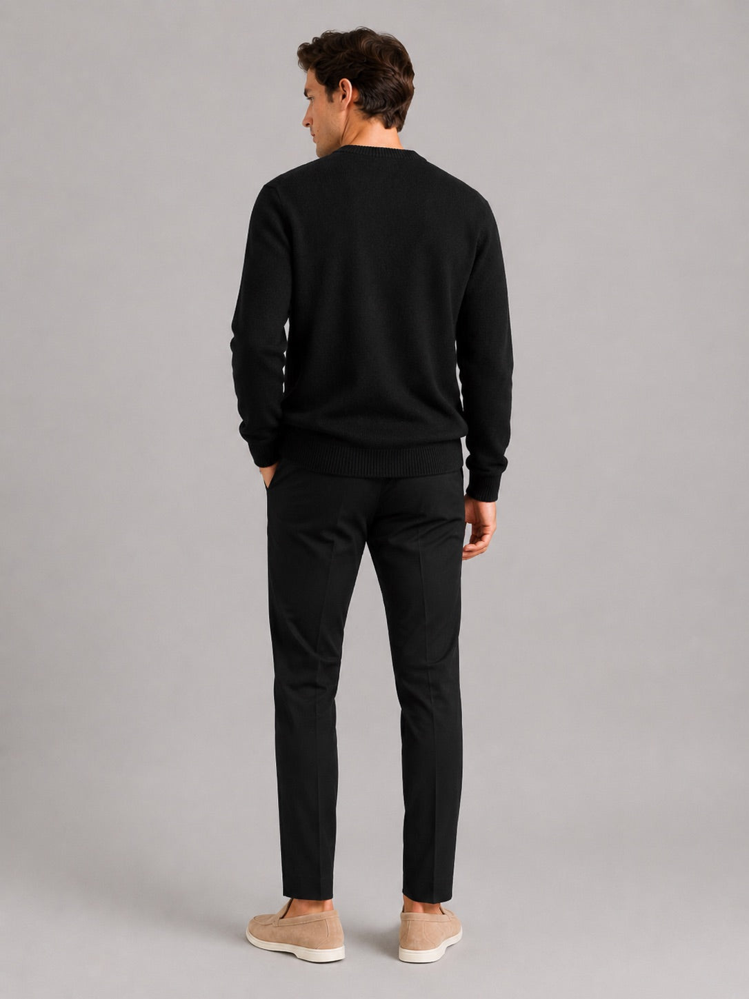 Men’s Crewneck Jumper Loose Fit Knit Pullover Autumn Winter Casual Top for Everyday Wear