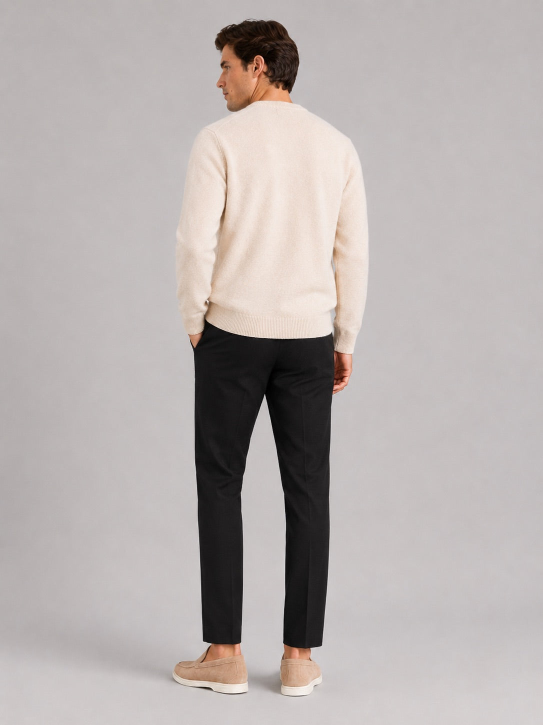 Men’s Crewneck Jumper Loose Fit Knit Pullover Autumn Winter Casual Top for Everyday Wear