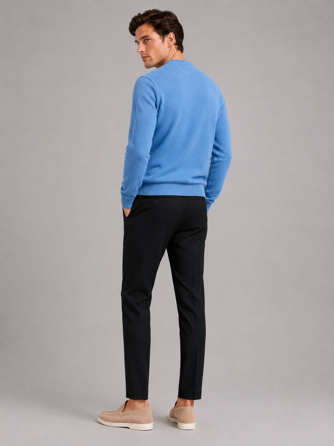 Men’s Crewneck Jumper Loose Fit Knit Pullover Autumn Winter Casual Top for Everyday Wear