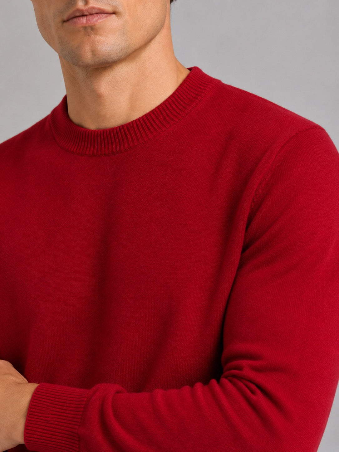 Men’s Crewneck Jumper Loose Fit Knit Pullover Autumn Winter Casual Top for Everyday Wear