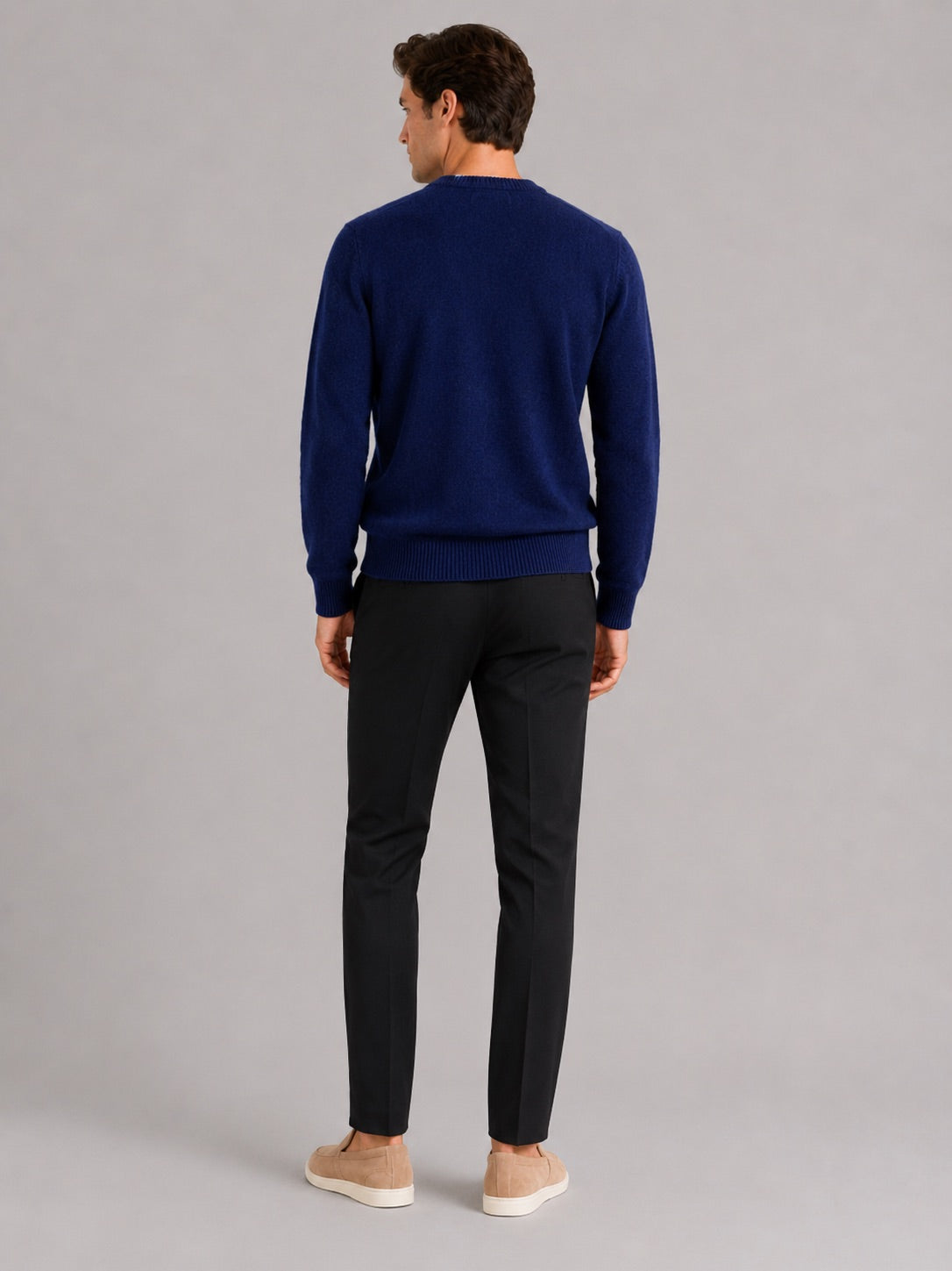 Men’s Crewneck Jumper Loose Fit Knit Pullover Autumn Winter Casual Top for Everyday Wear