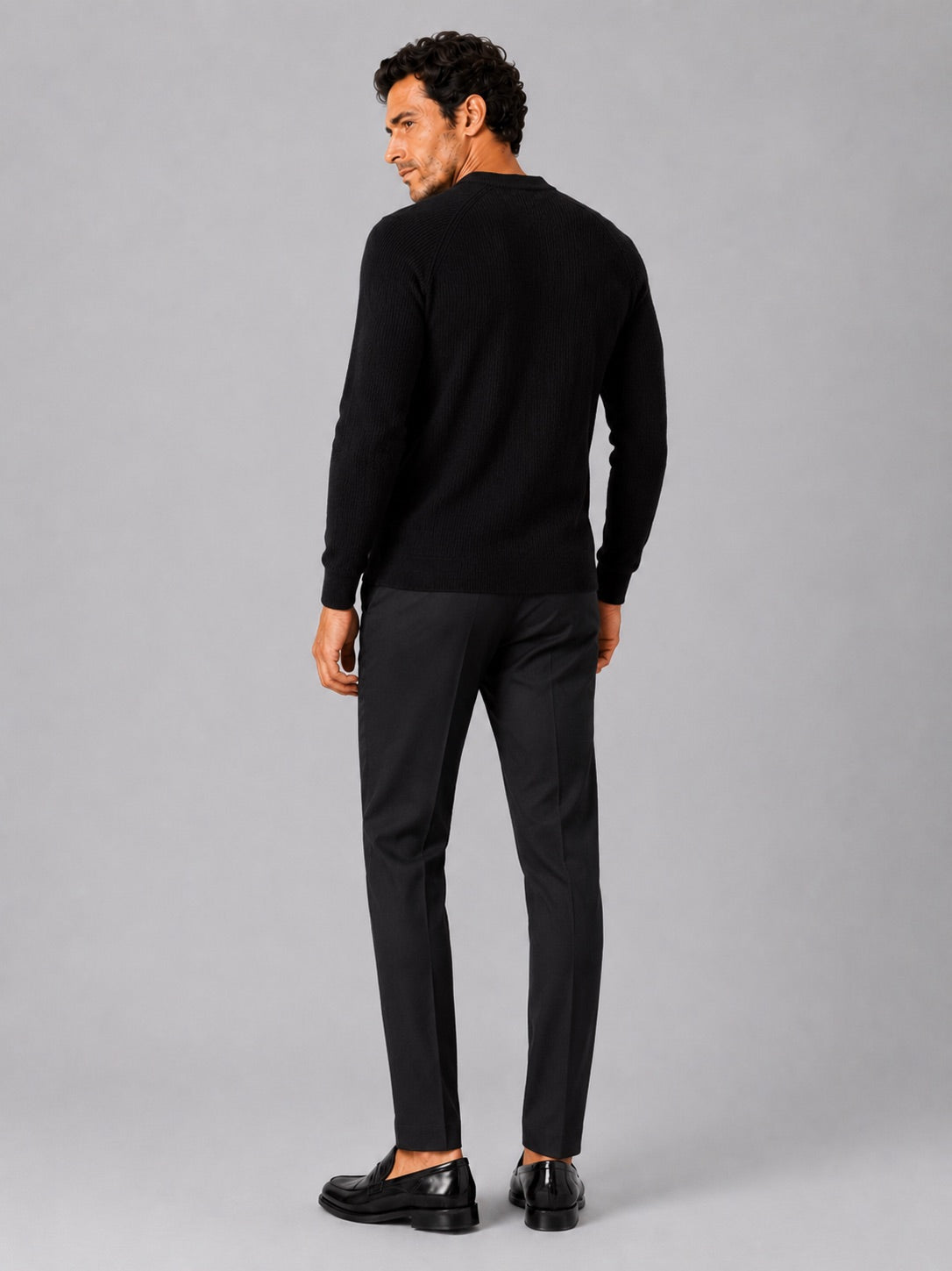Men’s Crewneck Jumper Slim Fit Thick Long Sleeve Autumn Winter Pullover for Business Casual and Everyday Wear