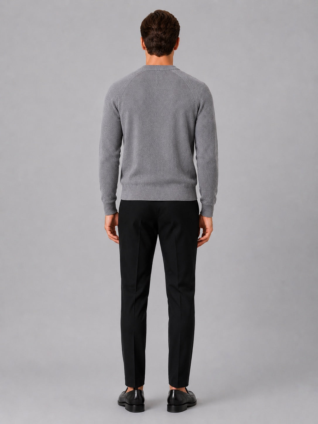 Men’s Crewneck Jumper Slim Fit Thick Long Sleeve Autumn Winter Pullover for Business Casual and Everyday Wear