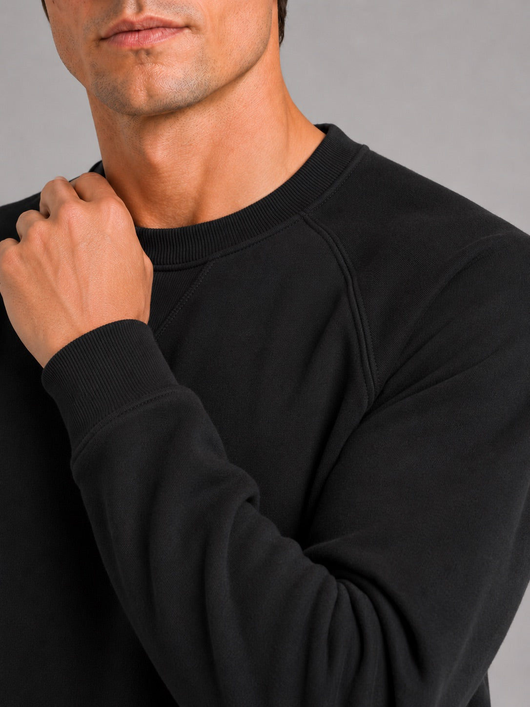 Men’s Heavyweight Crewneck Jumper 100% Cotton Long Sleeve Autumn Casual Pullover for Sports and Everyday Wear