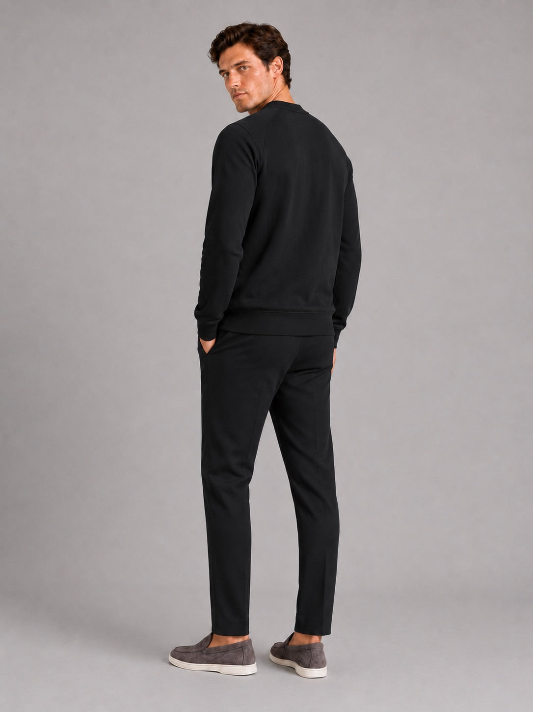 Men’s Heavyweight Crewneck Jumper 100% Cotton Long Sleeve Autumn Casual Pullover for Sports and Everyday Wear